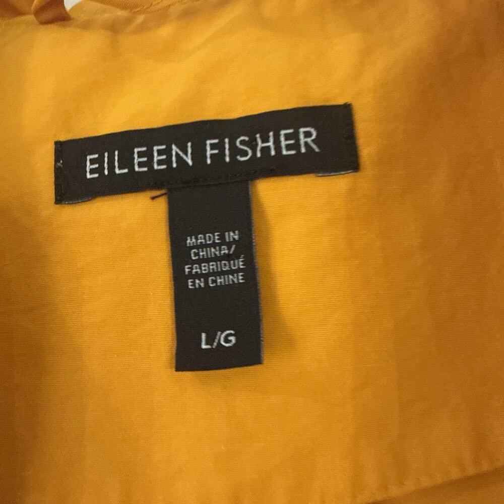 Eileen Fisher Jacket Orange Hooded Zip Windbreaker Organic Cotton Size Large - Picture 5 of 9